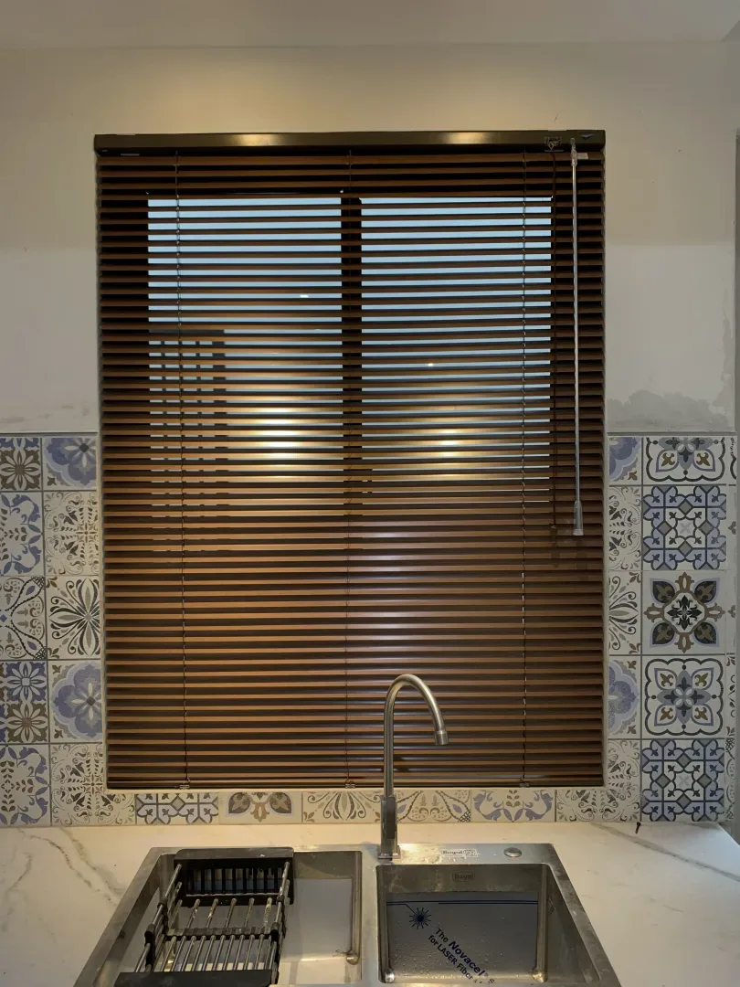 Horizontal blinds solid,perforated,wooden motife #1